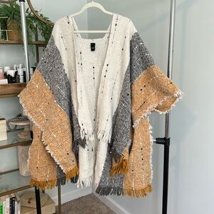 Knit shawl wrap